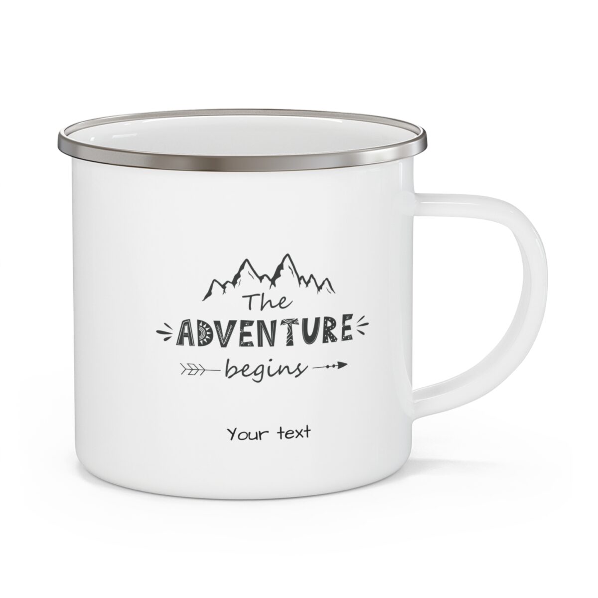 Enamel Camping Mug 12oz: The Adventure begins - Image 1