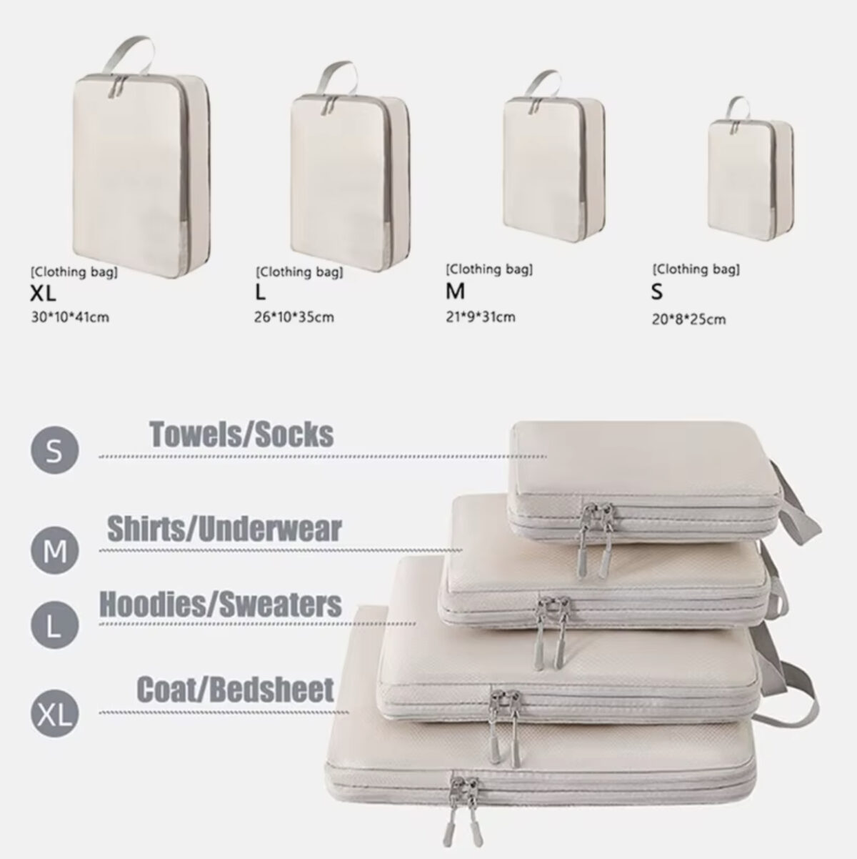 Portable Travel Compression Packing Cubes | Set/4Pcs - Image 2