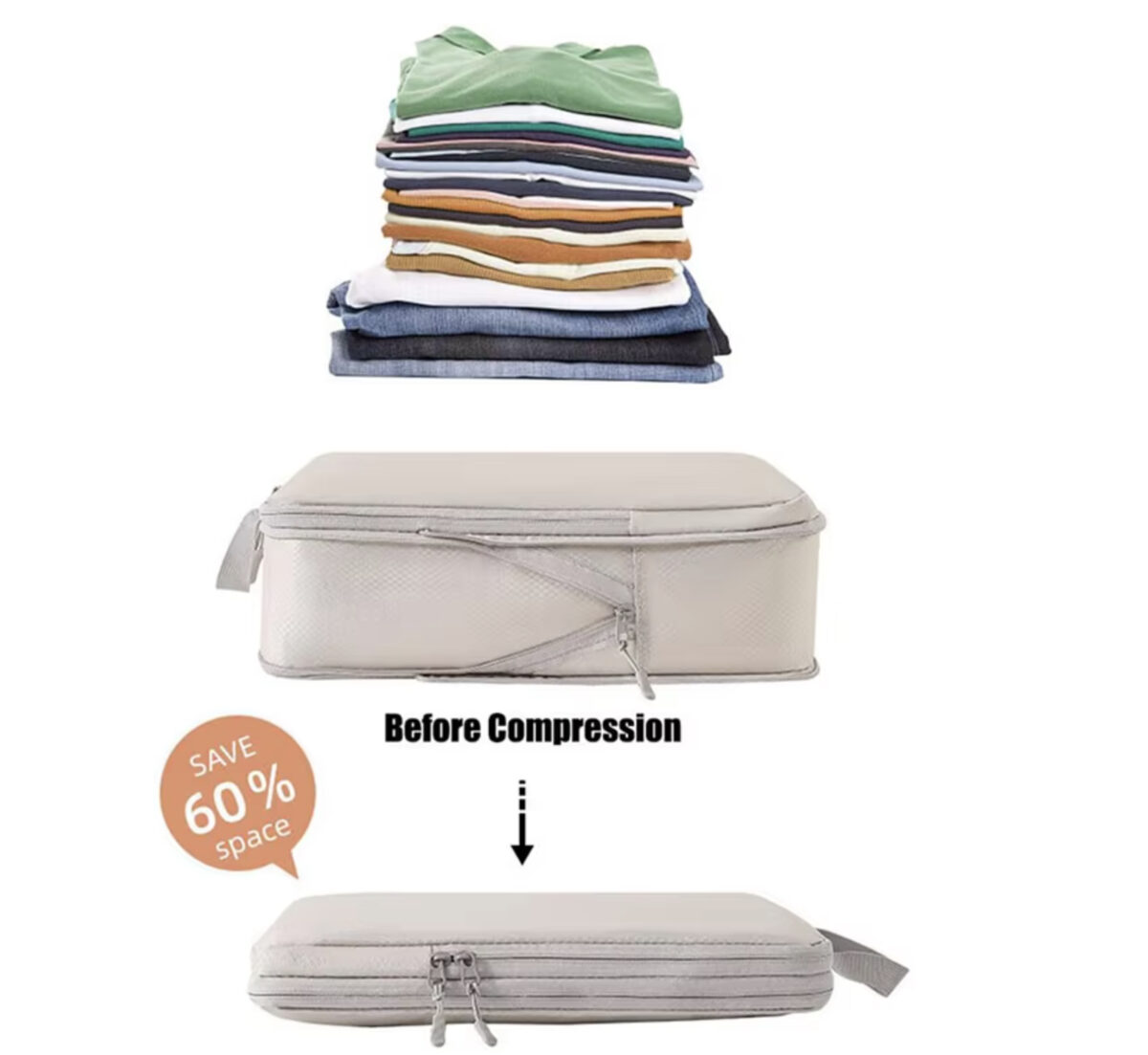 Portable Travel Compression Packing Cubes | Set/4Pcs - Image 3