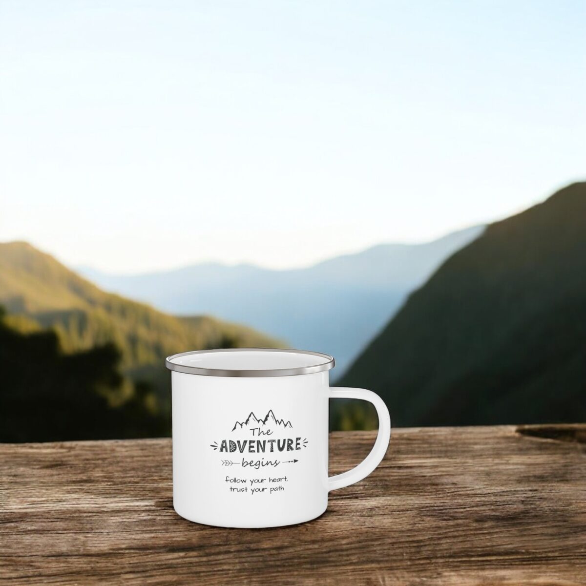 Enamel Camping Mug 12oz: The Adventure begins - Image 2