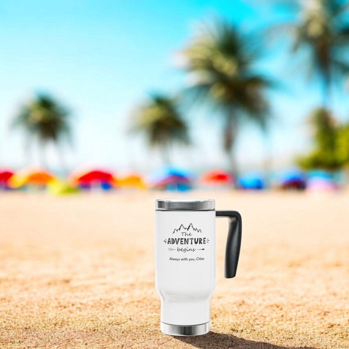 Adventure Awaits: Personalized Travel Mug, 14oz - Image 2
