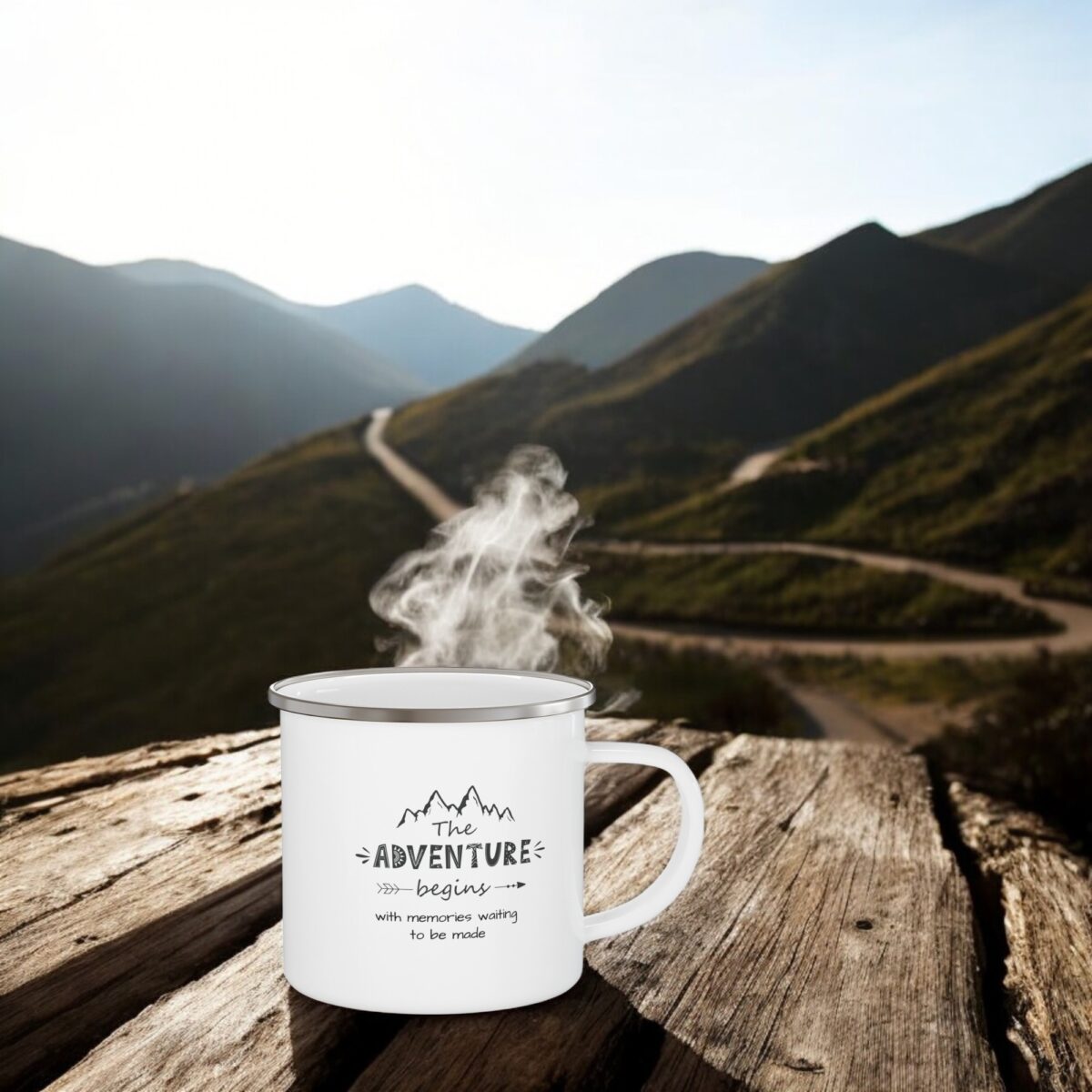 Enamel Camping Mug 12oz: The Adventure begins - Image 3
