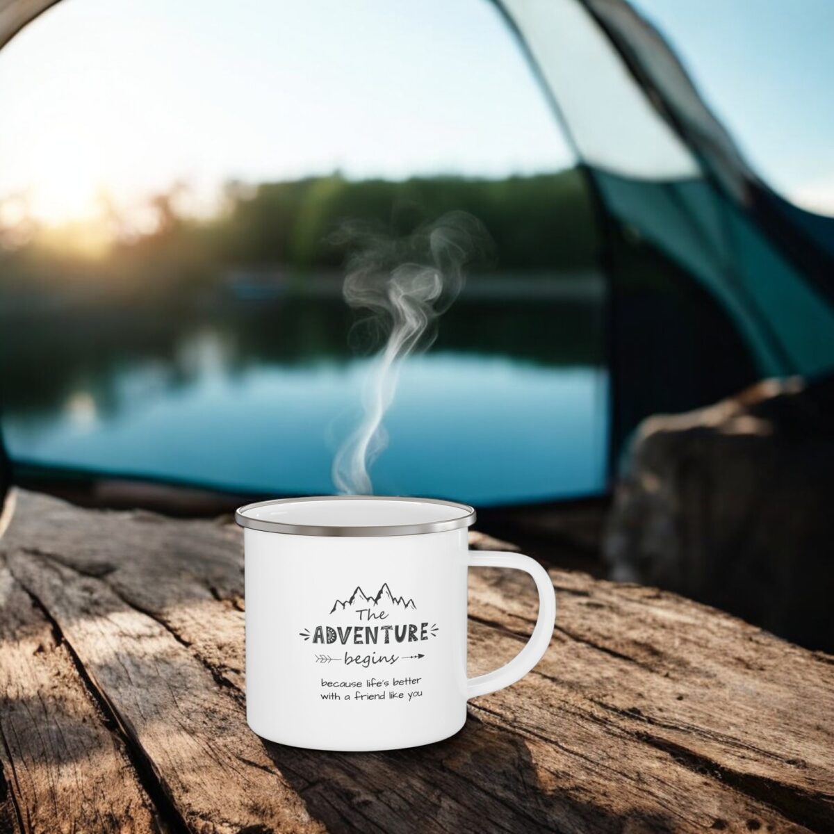 Enamel Camping Mug 12oz: The Adventure begins - Image 4
