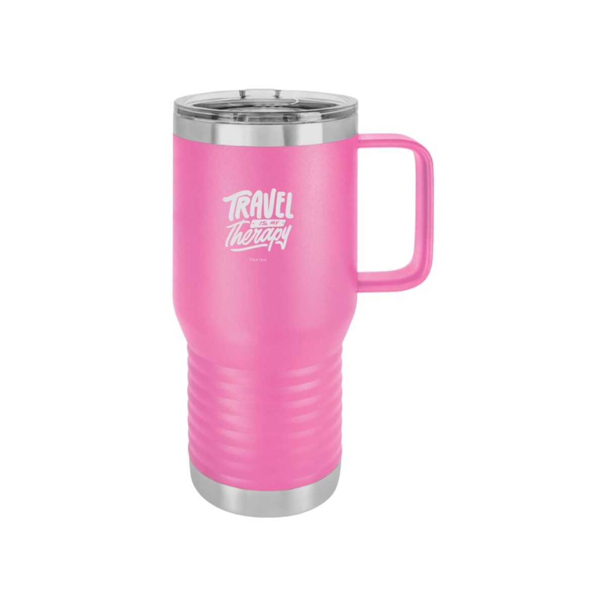 Personalized Travel Mug - Travel is my Therapy - Image 1