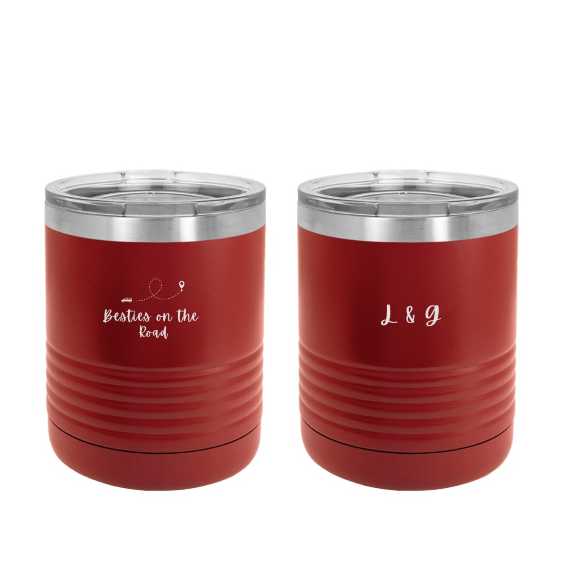 Besties on the Road - Insulated Custom Tumbler, 10oz - Image 1