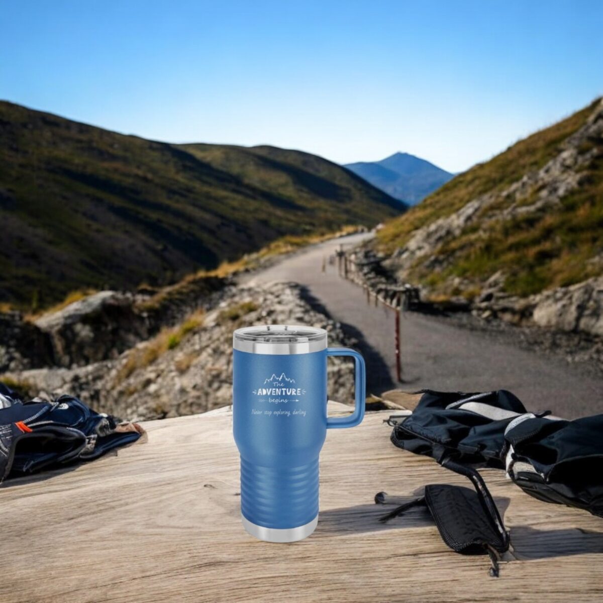 Personalized Travel Mug - Adventure Begins - Image 2