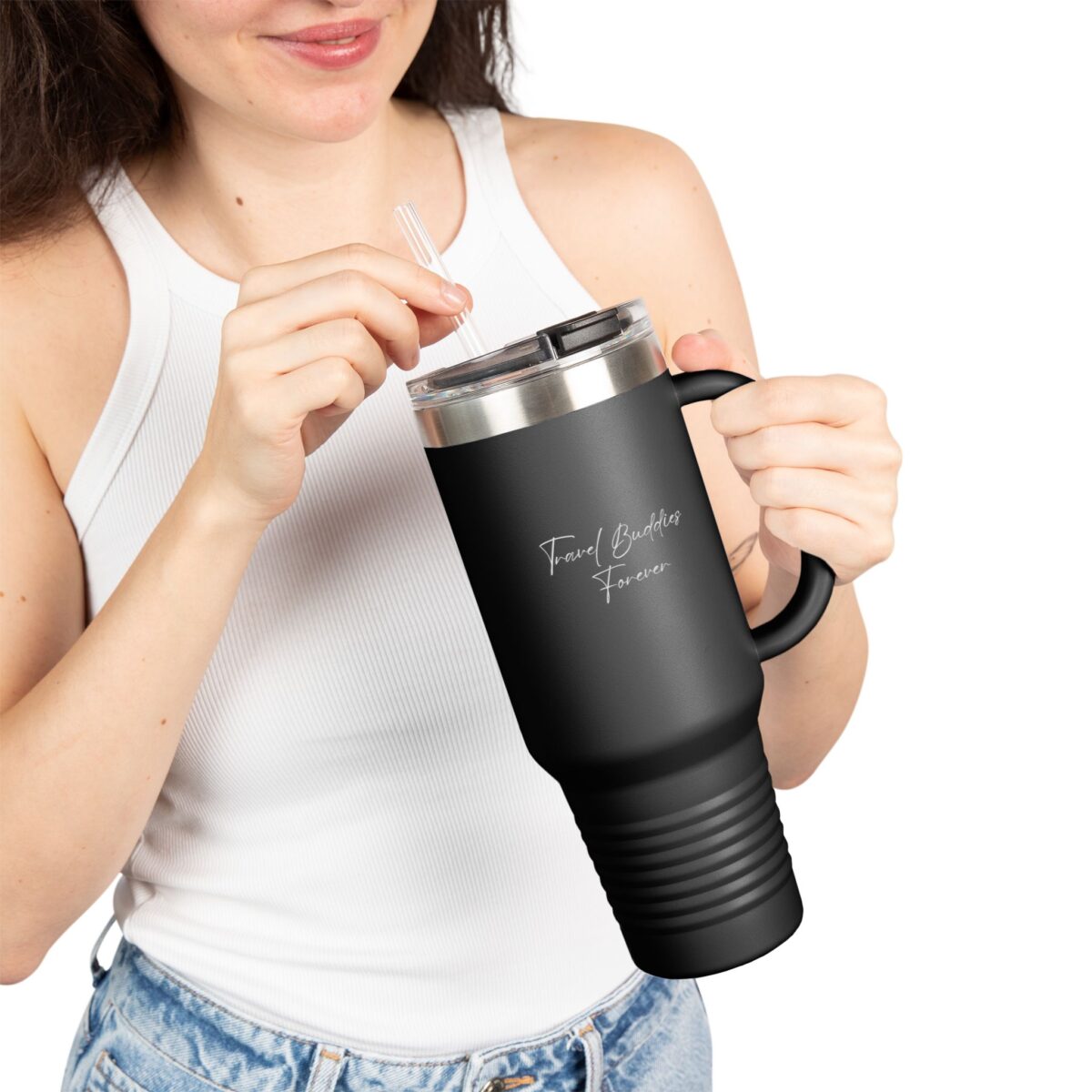 Travel Buddies Forever,  Personalized Travel Mug, 40oz - Image 1