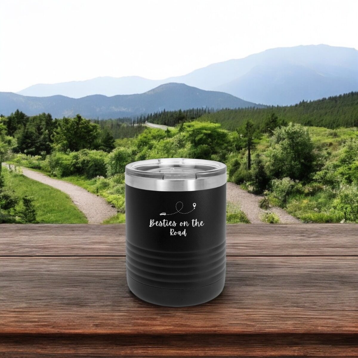 Besties on the Road - Insulated Custom Tumbler, 10oz - Image 2